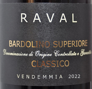 Etikett Bardolino Superiore Raval