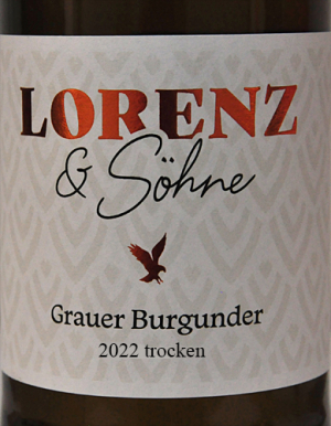 Etikett KREUZNACHER GRAUER BURGUNDER 2018 trocken - WEINGUT LORENZ