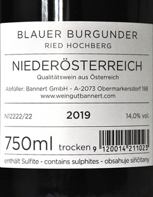 Etikett Blauer Burgunder