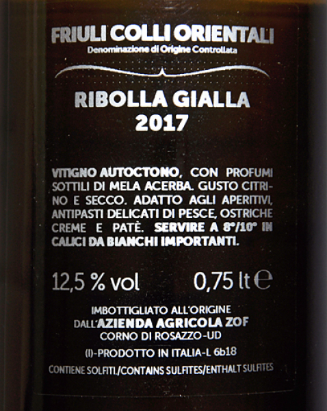 Etikett Ribola Gialla